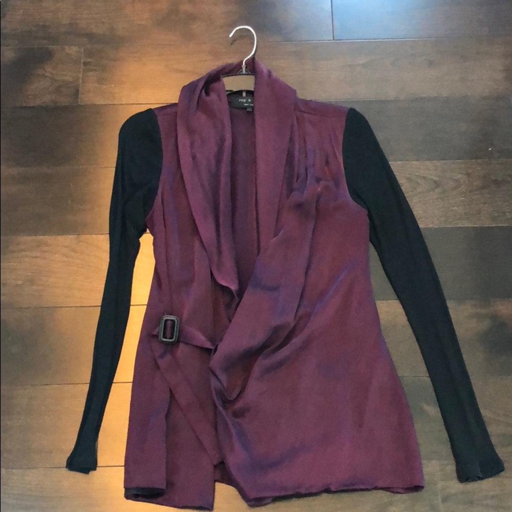 Rag and bone belted silk cardigan blouse